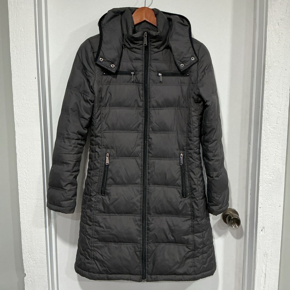 Michael Kors Coat Womens Gray Down Filled Hooded Size Small